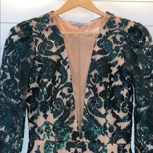 Dress The Population green sequin cocktail dress